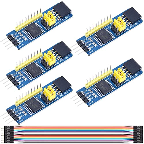 Youmile 5 Stück PCF8574 IO Erweiterungsplatine I/O-Expander I2C Evaluation Develop Module mit DuPont Kabel für Arduino & Raspberry Pi von Youmile