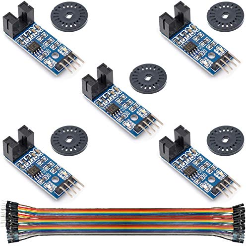 Youmile 5 Stücke Geschwindigkeitsmesssensor LM393 Geschwindigkeitsmessmodul Tacho Sensor Slot Typ IR Optokoppler für MCU RPI für Arduino DIY Kit mit Encoder Youmile 5 Stücke Geschwindigkeitsmesssensor LM393 Geschwindigkeitsmessmodul Tacho Sensor Slot Typ IR Optokoppler für MCU RPI für Arduino DIY Kit mit Encoder von Youmile