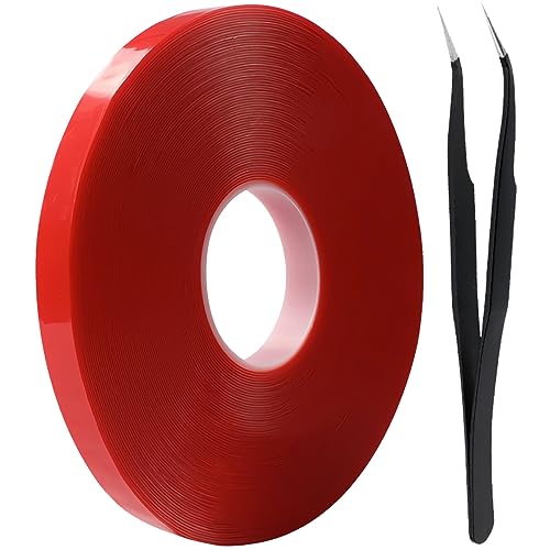 Youmile 5 mm x 30 m Doppelseitiges Klebeband, Acryl Klar Transparente Starkes Montageband für LED-Streifen/Elektronikprodukte/Bildschirmreparatur/DIY-Bastelarbeiten, mit Pinzette von Youmile