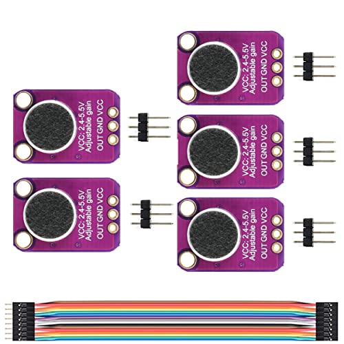 Youmile 5PACK Mikrofonverstärkermodul MAX4466 Electret Mikrofonverstärker GY-MAX4466 Breakout Sensor, mit einstellbarer Verstärkung Breakout Board für Arduino von Youmile