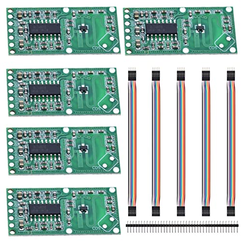 Youmile 5 Stück Mikrowellenradarmodul RCWL-0516 Sensor für Bewegungsinduktionsschalter des menschlichen Körpers 4-28 V 5-7 m Erfassungsabstand für Arduino mit Dupont-Kabel, 40-poliger Header von Youmile