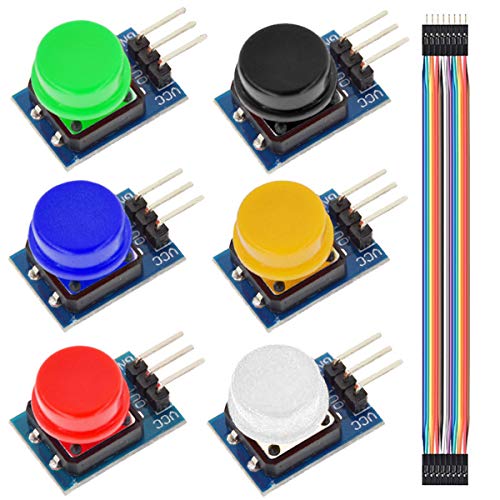 Youmile 6 Stück Big Button Modul 12X12 MM Licht Touch-schalter Modul High Level Ausgang mit Kappe, Dupont Kabel Stecker auf Buchse 15 PIN Youmile 6 Stück Big Button Modul 12X12 MM Licht Touch-schalter Modul High Level Ausgang mit Kappe, Dupont Kabel Stecker auf Buchse 15 PIN von Youmile
