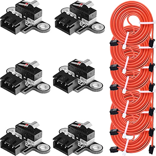 Youmile 6 Stück Mechanische Endstück Vertikaler Endschaltermodul Mikro-Endschalter mit 1 m Kabel 3 Pin für 3D-Druckteile Rampen1.4 von Youmile