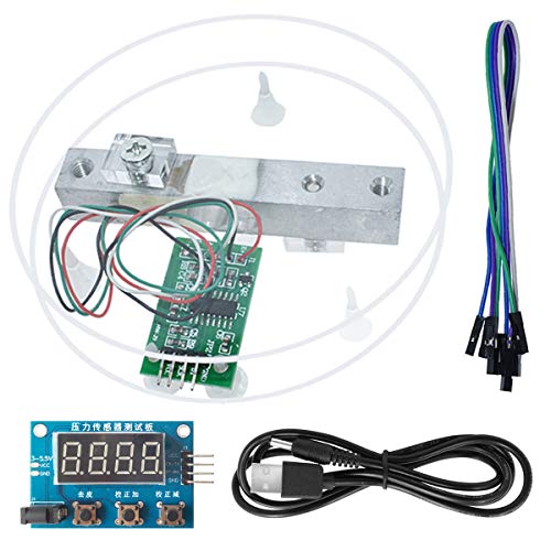 Youmile HX711 Gewichtssensor Modul Kit Digitales Wägezellen Gewichtssensor A/D Modul 5 kg Tragbare elektronische Küchenwaage für Arduino mit 3.5 mm x 1.35 mm Stromkabel, Waagenanzeigemodul von Youmile