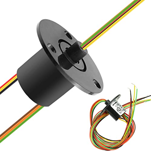 Youmile Kapsel Schleifring, V-Nut-Ring 12,5 mm Signalübertragung Elektrisch CIRCUITSx2A 360 ° -Drehgelenk 300 U/min 240 VAC 6 Drähte zur Überwachung elektrischer Prüfgeräte für Roboter von Youmile