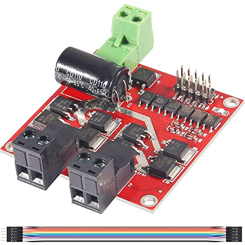 Youmile L298 Dual-H-Brücken-Motordrehzahlregler DC-Motortreiber DC 6,5 V-27 V 7 A PWM-Motorreglerplatine 12 V 24 V 160 W mit Optokoppler-Isolierung, mit DuPont-Kabel von Youmile