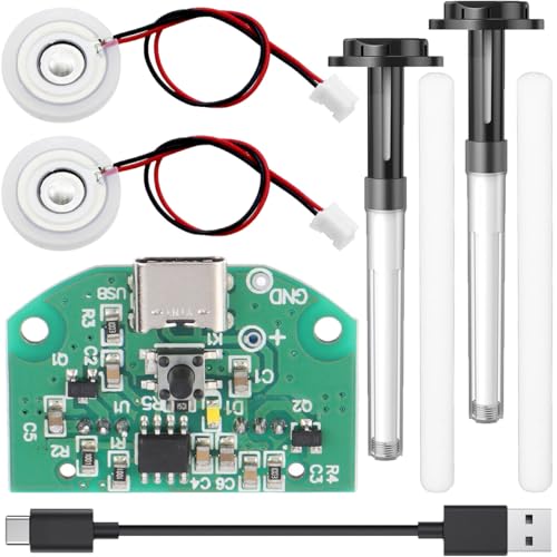 Youmile Luftbefeuchtermodul, Zerstäubungsmodul, USB-Luftbefeuchter, Doppelspray-Antriebsplatine, 740 Löcher, 5 μm mikroporöser Zerstäuber mit Befeuchterhalterung, Wattestäbchen, Typ-C-USB-Kabel von Youmile