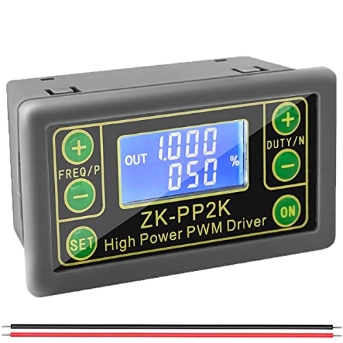 Youmile PWM Cycle Delay Drive Module ZK-PP2K 8A Dual Mode High Power PWM Dimming Motor Speed Controller LCD Pulsfrequenzzyklus 1Hz-150KHz mit rotem und schwarzem Kabel von Youmile