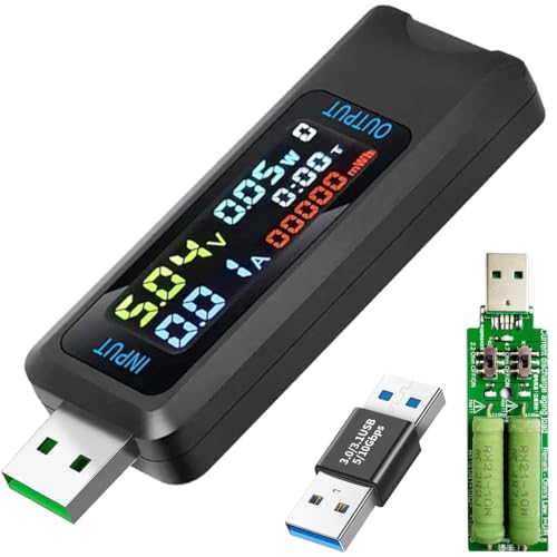 Youmile USB Tester Multifunktionale digitale Tester Spannung Strom Messgerät DC 4.5-36V 0-5A Leistung Kapazität Tester Unterstützt mehrere schnelle Ladeprotokolle mit USB zu USB Adapter USB Last Youmile USB Tester Multifunktionale digitale Tester Spannung Strom Messgerät DC 4.5-36V 0-5A Leistung Kapazität Tester Unterstützt mehrere schnelle Ladeprotokolle mit USB zu USB Adapter USB Last von Youmile
