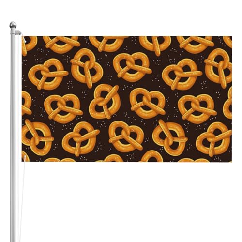 Flagge, 3x5FT doppelseitige Outdoor-Flagge Gartenflaggen Tapisserie Urlaub Hof Party Flaggen,Cartoon-Brezel Flagge, 3x5FT doppelseitige Outdoor-Flagge Gartenflaggen Tapisserie Urlaub Hof Party Flaggen,Cartoon-Brezel von YounPrenG