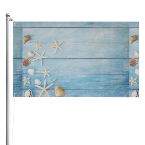 Flagge, 3x5FT doppelseitige Outdoor-Flagge Gartenflaggen Tapisserie Urlaub Hof Party Flaggen,Maritimes Vintage Brett Seestern Flagge, 3x5FT doppelseitige Outdoor-Flagge Gartenflaggen Tapisserie Urlaub Hof Party Flaggen,Maritimes Vintage Brett Seestern von YounPrenG