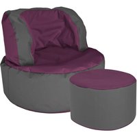 Sitzsack Sessel in Violett Grau von Young Furn