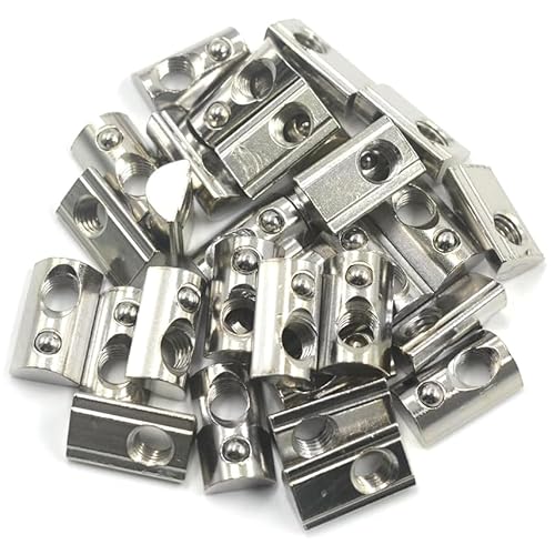 100 Stück Roll-in-Feder M8 T-Nuts Profil T-Nuts Kugelmutter 8 passend für europäische Standard 4040 4080 Serie Aluminiumprofile 8 mm Rillen von Young Wolf