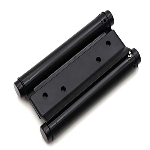 2 Paar 4 Zoll schwarze Doppelfunktions-Edelstahl-Türscharniere für Saloon Cafe selbstschließend perfekt verstellbar 100 mm lang von Young Wolf