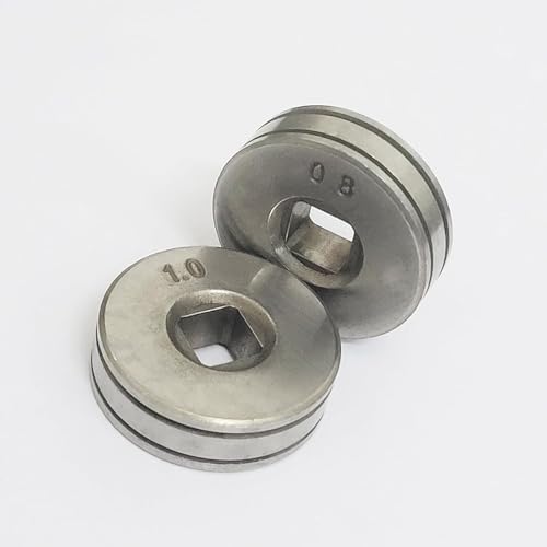 2 x Draht-Vorschubrollen, Rollräder, 25 mm Durchmesser, gerändelte Rille, passend für SSJ16 Drahtzufuhr, MIG MAG Schweißer, Ausrüstungsteile (0,8 mm/1,0 mm) von Young Wolf
