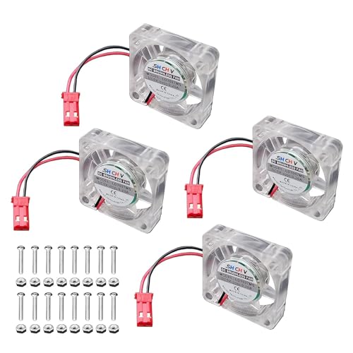 4X DC 5V 0,25A Kühlkörper Ventilatoren 30x30mm LED Blau Licht Bürstenlose CPU Wärmekühler 2-Pin Stecker Kompatibel w/Raspberry Pi 4 von Young Wolf