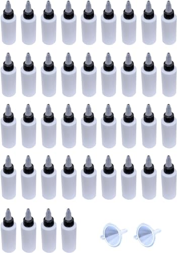Young Wolf 40 Stück HDPE-Tropfflaschen mit dünner Spitze für Labor und Wissenschaft, leere Quetschflaschen + 2 x Mini-Trichter-Set (60 ml) von Young Wolf