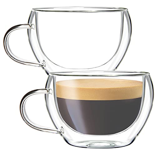 Youngever 2er Set 160ML Espressotassen, Glas Kaffeetassen, Doppelwandige Kaffeegläser, Thermoisoliert von Youngever