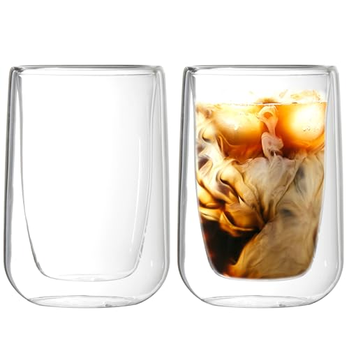 Youngever 2er Pack 160ML Espressotassen, Doppelwandige, Thermoisolierte Espressotassen, Kaffeetassen aus Glas (Round) von Youngever