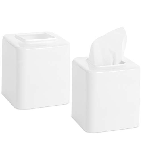 Youngever 2er Pack Kosmetiktücher Box Quadratisch, Taschentuchbox Quadratisch, Taschentuchbox Abdeckung, Tissue Box Cover, Weiß Youngever 2er Pack Kosmetiktücher Box Quadratisch, Taschentuchbox Quadratisch, Taschentuchbox Abdeckung, Tissue Box Cover, Weiß von Youngever