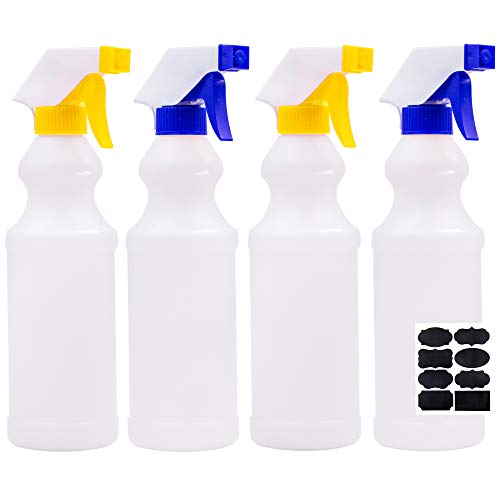 Youngever 4er Set 500ML Kunststoff-Sprühflaschen, Sprühflaschen für die Reinigung Lösung, leere Sprühflasche, Leck-Proof, Heavy Duty Spray Flasche mit Tafel Etiketten von Youngever