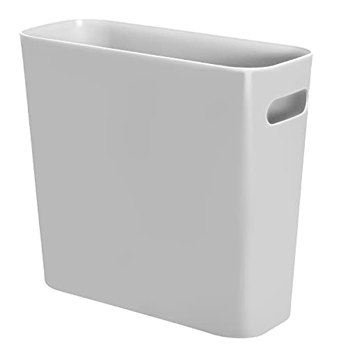 Youngever 5L Gallon Schlanker Mülleimer aus Kunststoff, Papierkorb, 5L Kleiner Mülleimermit Griffen, für Zuhause, Büro, Wohnzimmer, Arbeitszimmer, Küche, Kosmetikeimer Badezimmer (grau) von Youngever