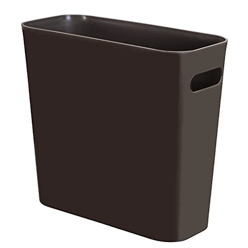 Youngever 5L Schlanker Mülleimer aus Kunststoff, Papierkorb, 5L Kleiner Mülleimermit Griffen, für Zuhause, Büro, Wohnzimmer, Arbeitszimmer, Küche, Kosmetikeimer Badezimmer (Braun) von Youngever