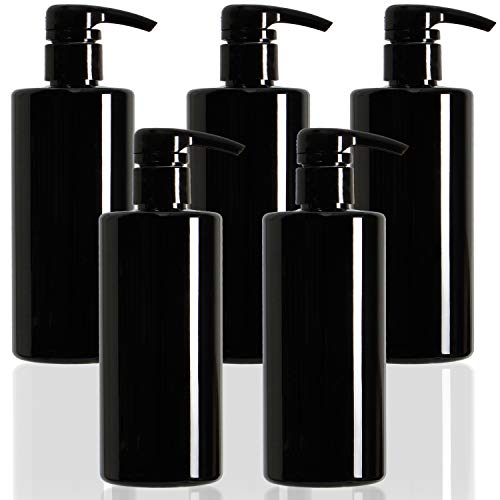 Youngever 5er-Set 500ML Pumpflaschen für Shampoo, Mehrweg Kunststoff Pumpspender Seifenspender Dispenser Lotionspender Leerflasche für Flüssige Shampoo Lotionen Küche Bad (Schwarz) Youngever 5er-Set 500ML Pumpflaschen für Shampoo, Mehrweg Kunststoff Pumpspender Seifenspender Dispenser Lotionspender Leerflasche für Flüssige Shampoo Lotionen Küche Bad (Schwarz) von Youngever