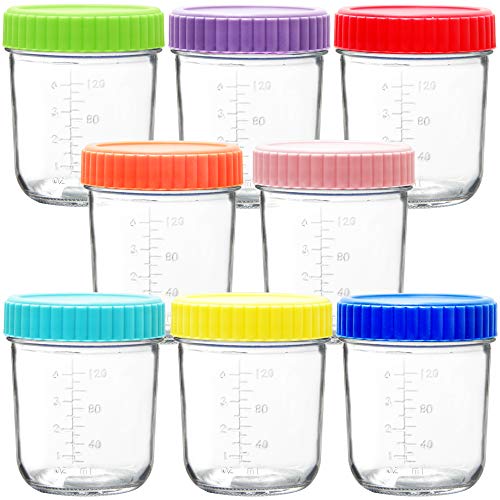Youngever 8er Set Behälter für Babynahrung aus Glas 180ML (Rainbow) von Youngever
