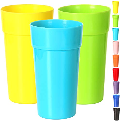 Youngever 9er Set 1000ML Unzerbrechliche Trinkgläser Kunststoff, Trinkbecher, Plastikgläser, Plastikbecher (Rainbow) von Youngever