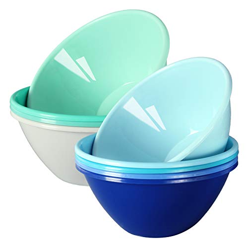 Youngever 9er Set 1000ML Kunststoffschalen, Mehrweg große Müslischalen Salatschalen Suppenschale (Coastal) von Youngever