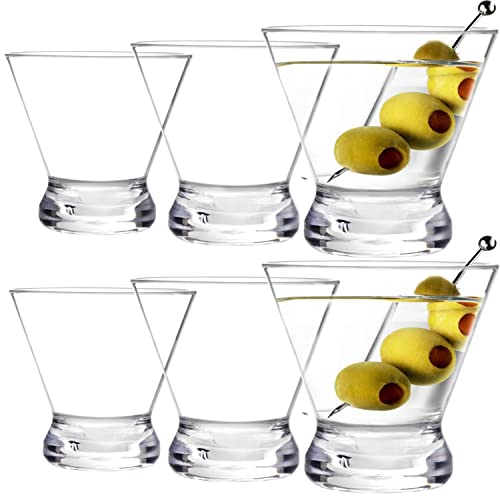 Youngever 6er Pack Martini Gläser aus Kunststoff, 300ML Bruchsichere Martini Becher, Martini-Gläser ohne Stiel von Youngever