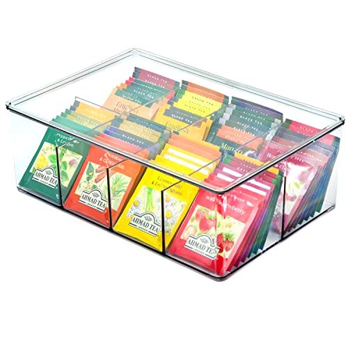 Youngever Großer Plastik Teepaket Organiser mit Deckeln, Wiederverwendbarer Aufbewahrungsbehälter für Lebensmittelpakete, 8 Fächer unterteilt ist, Teebeutel-Aufbewahrungsbehälter (28 x 20x 10CM) Youngever Großer Plastik Teepaket Organiser mit Deckeln, Wiederverwendbarer Aufbewahrungsbehälter für Lebensmittelpakete, 8 Fächer unterteilt ist, Teebeutel-Aufbewahrungsbehälter (28 x 20x 10CM) von Youngever
