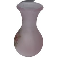 Vintage Wikinger Frosted Pink Florale Glas Vase 6" von YoungsThingsandStuff