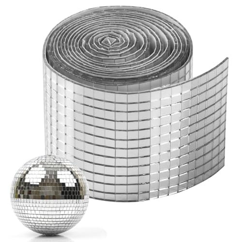 2 Stück Spiegel Mosaik Fliesen Disco Kugel, 1464 Stück Selbstklebende Small Spiegel, Selbstklebend Echt Quadratisch Glas 5x5mm, Mosaik Spiegelfliesen Aufkleber Glas Für Bad Küche Wohnzimmer Dekoration von Youngwier