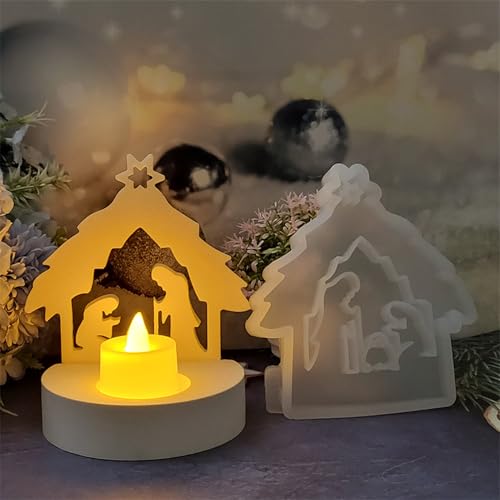 Krippe Silikon Gießform Krippe Kerzenhalter, Krippe Set Giessformen Zum Gießen, Gipsform Weihnachten Krippe Silikonformen Tischdekorationen, Häuser Gießform Für D-IY Kerze, Handwerk, Heimdekoration Krippe Silikon Gießform Krippe Kerzenhalter, Krippe Set Giessformen Zum Gießen, Gipsform Weihnachten Krippe Silikonformen Tischdekorationen, Häuser Gießform Für D-IY Kerze, Handwerk, Heimdekoration von Youngwier