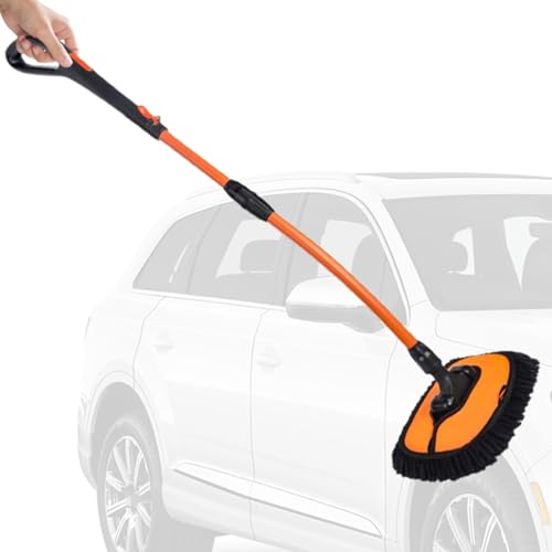Youngwier Auto Waschmop Zum Autowaschen - Autopflege Reinigungsbürste | Verstellbarer Kratzfreier Teleskopstiel Staubwedel Für Auto Fahrzeug Schmutz Staub Waschen Pflege von Youngwier
