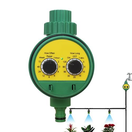 Youngwier Automatische Bewässerungsuhr,Zeitschaltuhr Für Rasensprenger Outdoor | Programmierbarer Gartenbewässerung Timer Mit Doppeldrehknopf Für Sträucher Und Außenbereich von Youngwier