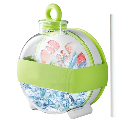 Youngwier Eiswürfel Flasche - Auslaufsichere 300ml Trinkflasche Für Eiswürfel Mit Trinkhalm - Küchenutensil Für Indoor Outdoor Sommer Reisen Auto Camping Picknick Getränke von Youngwier