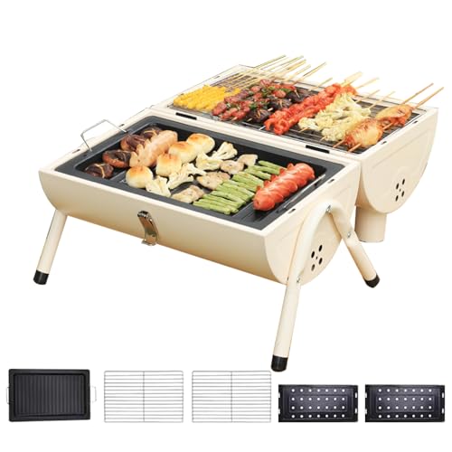 Youngwier Fass Räuchergrill | Picknick Grillgerät,Multifunktionaler Grill Für Balkon Terrasse Garten von Youngwier