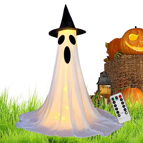 Youngwier Halloween Geist Deko Für Außenbereich,Beleuchtete Spukfigur Halloween Dekoration Außen - Horrorszene Requisite Saisonale Schmuck Für Hausbesitzer Veranstalter Kinder Eltern von Youngwier