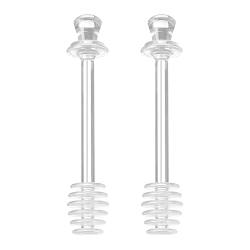 Youngwier Honigschöpfer Stab | 2er Set Honigportionierer - Küchenhelfer Aus Klarem Material Zum Rühren Von Marmelade, Sirup & Getränken Für Töpfe, Gläser & Behälter von Youngwier