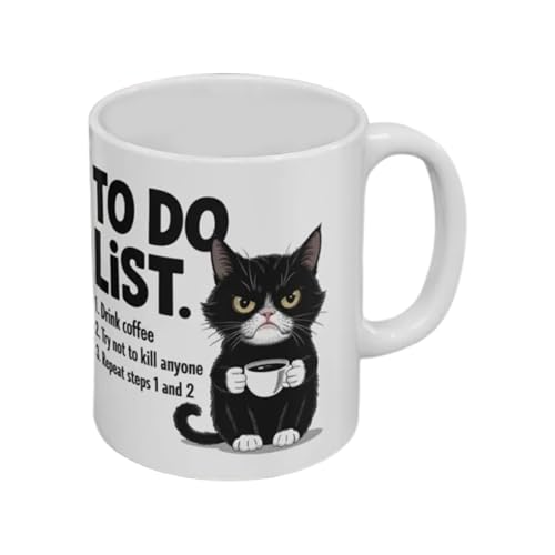 Youngwier Katzenbecher - Lustiger To-Do-Liste Katzen Becher,Wiederverwendbar Isolierbecher Heiß & Kalt von Youngwier