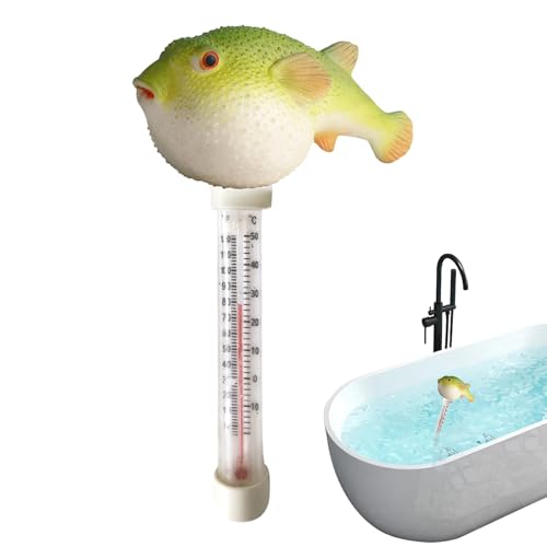 Youngwier Schwimmendes Pool Thermometer | Schwimmendes Poolthermometer Mit Schnur,Lustiger Temperaturmesser mit Schnur in Meerestier-Design für Kinder & Erwachsene von Youngwier