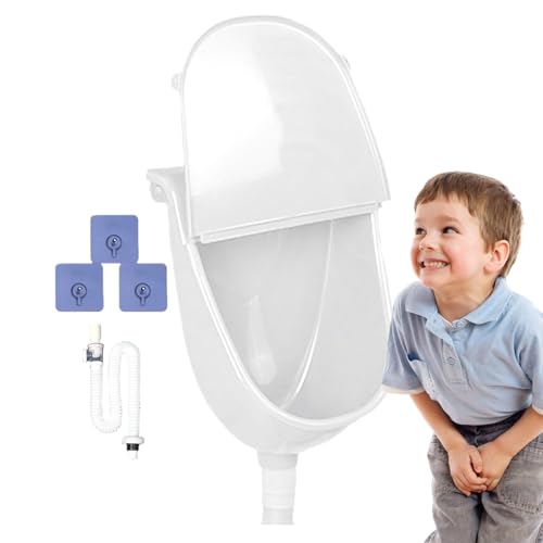 Youngwier Wandmontiertes Urinal Mit Deckel,Garagen Urinal Spülkasten Wandmontage - Spritzdichter Harnleiter mit Spülfunktion und Schlauch für Camping Wohnmobil Garten von Youngwier