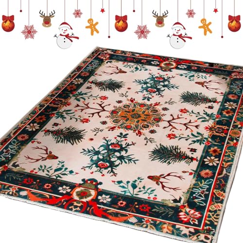 Youngwier Weihnachtsteppich Für Wohnzimmer | Weihnachts Bodenlaufteppich Wohnzimmer | Baum Schneeflocke Textil Winter Deko | Für Arbeitszimmer Studentenzimmer Wohnung Schlafzimmer Gästehaus Youngwier Weihnachtsteppich Für Wohnzimmer | Weihnachts Bodenlaufteppich Wohnzimmer | Baum Schneeflocke Textil Winter Deko | Für Arbeitszimmer Studentenzimmer Wohnung Schlafzimmer Gästehaus von Youngwier