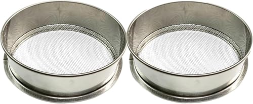 Gartensieb Rund Erdsieb Kompostsieb Metall Sandsieb Steinsieb Edelstahl Bodensieb Siebkorb Siebeinsätze Gartenwerkzeug Sieb für Erde Steine Kompost Unkraut Sand Schotter, 3 mm/8 Maschen (20cm/2PC) von Youning