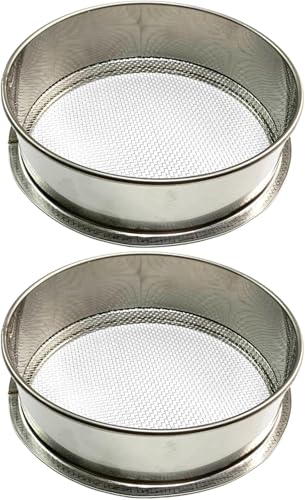 Gartensieb Rund Erdsieb Kompostsieb Metall Sandsieb Steinsieb Edelstahl Bodensieb Siebkorb Siebeinsätze Gartenwerkzeug Sieb für Erde Steine Kompost Unkraut Sand Schotter, 3 mm/8 Maschen (30cm/2PC) von Youning