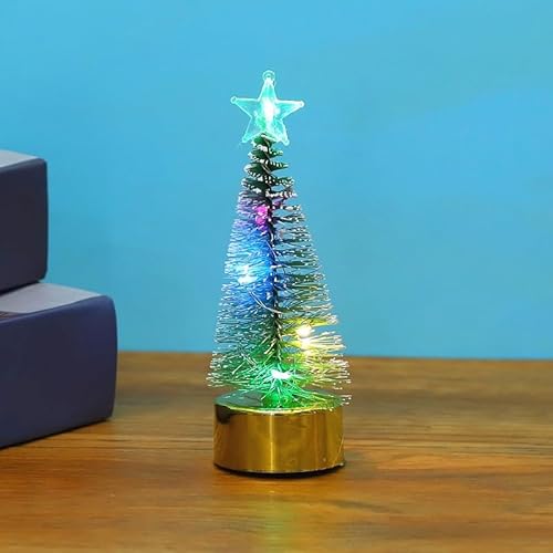 Mini Weihnachtsbaum mit Beleuchtung LED Klein Weihnachtsbaum Geschmückt Weihnachtsdeko Künstlicher Miniatur Tisch Weihnachtsbaum mit Fairy Lights Künstlich Klein Tannenbaum Tisch Deko (1PC 13cm) von Youning