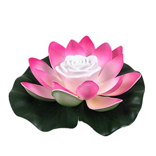 Solarleuchte 18cm LED Lotus Laterne Wasserlaterne Schwimmlaterne Solarlampen für außen Wasserdichte Garten Pool Licht Teichlicht Künstliche Seerose Licht für Garten Schwimmbad Brunnen Aquarien (Rosa) von Youning